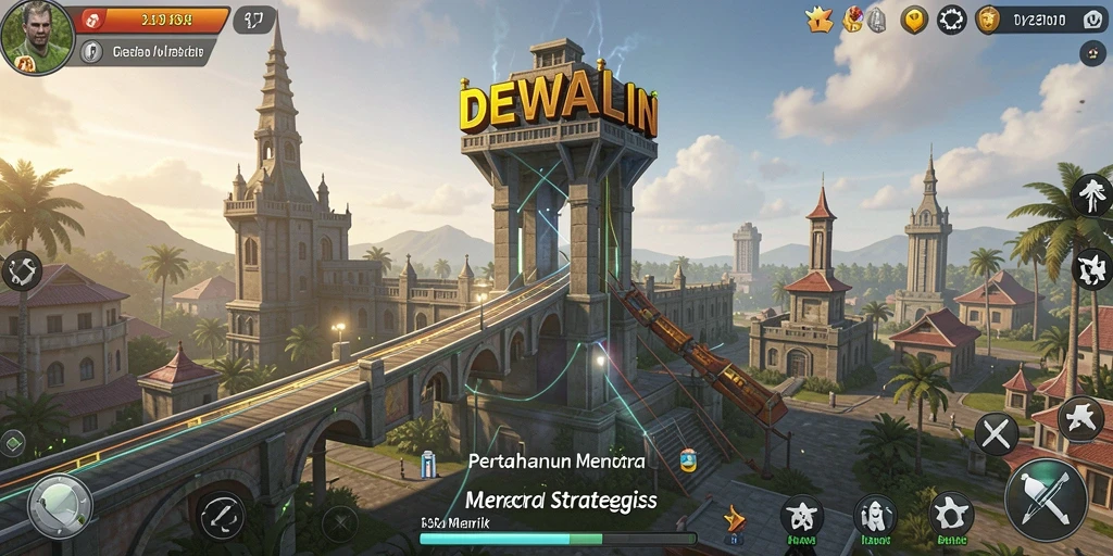 Tampilan atraktif gameplay DEWALIN dalam Tower Defense.