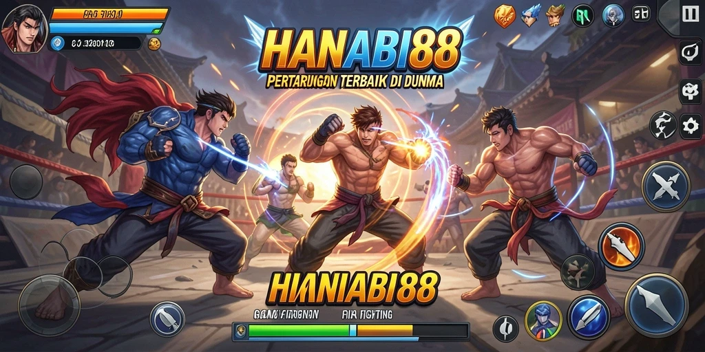 Tampilan seru dari gameplay HANABI88 dalam aksi pertempuran.