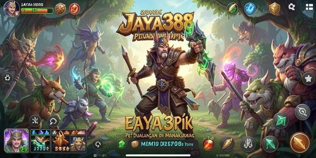 Screenshot menampilkan aksi seru karakter dalam pertarungan RPG di JAYA388.