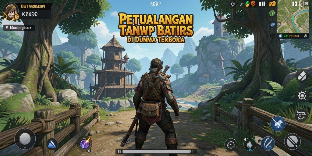 Screenshot gameplay KKRP menampilkan petualangan mendebarkan di dunia terbuka.