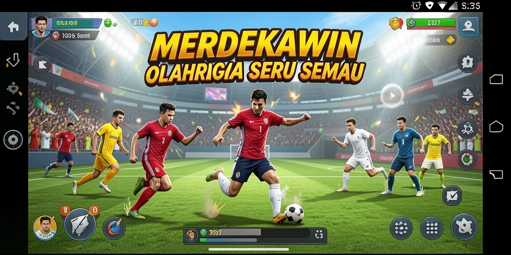 Tampilan gameplay olahraga yang seru dan kompetitif.