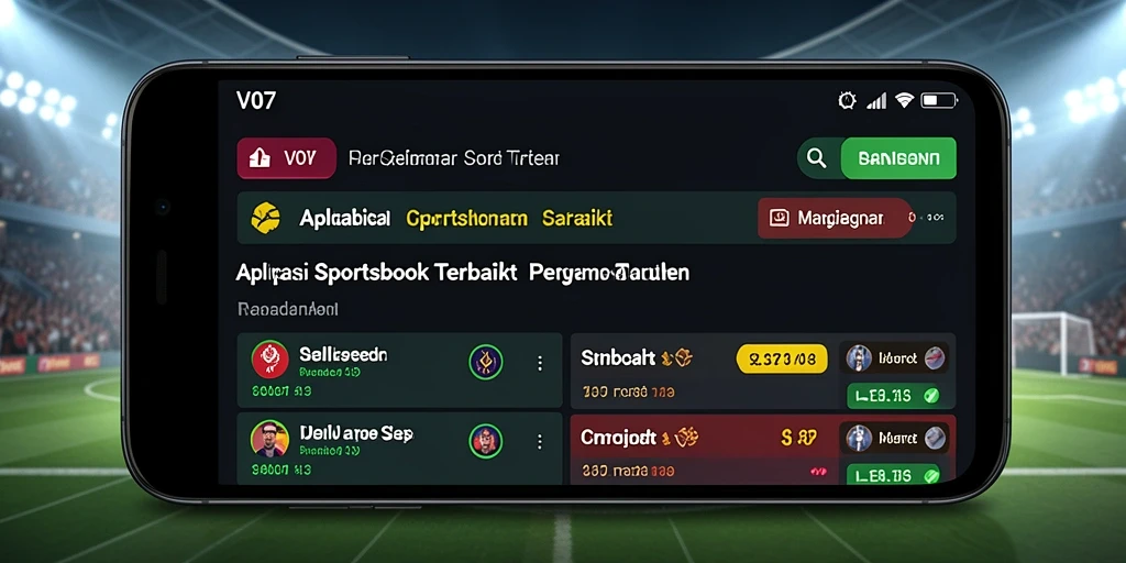 Tampilan antarmuka aplikasi V07 saat melakukan taruhan olahraga.